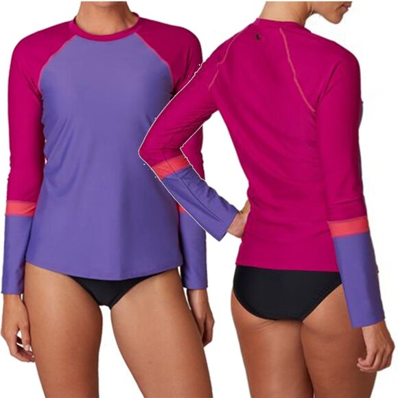 Prana Other - Prana Lorelei Sun Top Womens M UPF Quick Dry Pink Purple Beach Rash Guard
